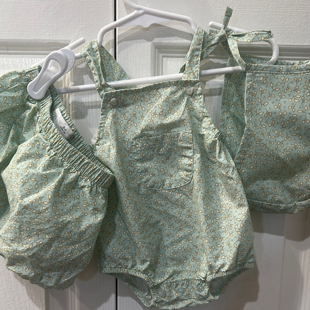 Zara Floral Baby Romper and Bonnet Set